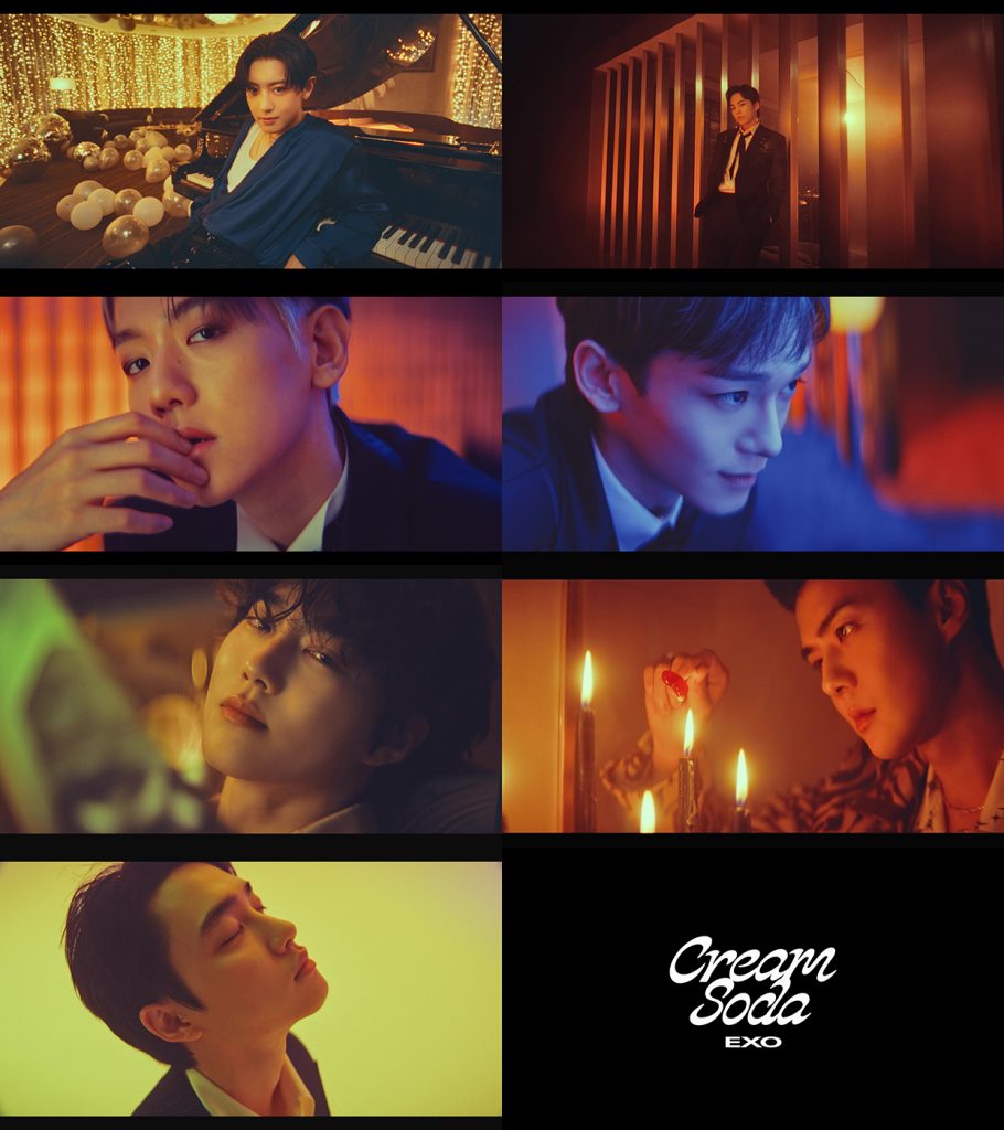 ภาพแคปเจอร์ มิวสิกวิดีโอเพลงไตเติล Cream Soda จากอัลบั้มเต็มชุดที่ 7 EXIST ของ EXO